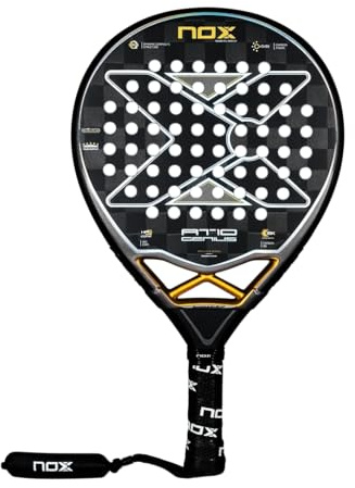 Nox AT10 Genius 18K Negro y Oro (Exclusiva PadelPROShop) - Pala de Pádel de Carbono 18K de Máxima Rigidez, Control y Potencia Profesional - Modelo 2026