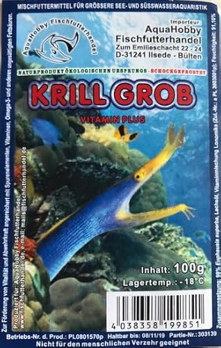 Krill grob Frostfutter 100g Blister – Fischfutter für Aquarium, proteinreiches Naturfutter für Zierfische & Cichliden, gefroren & portionierbar (20x100Gr)