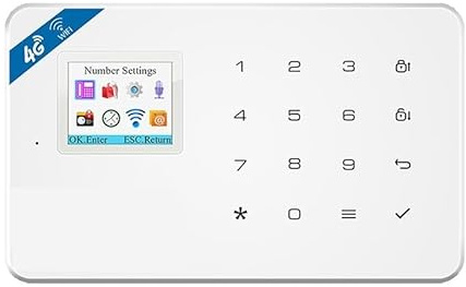 Sistema di allarme, W184 di allarme sicurezza domestica intelligente 4G GSM Wireless Tuya Schermo a colori da 1,7 pollici Host comandi vocali(KIT 10)