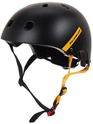Rollerblade Downtown Helmet, Inline Skate Helm für Mädchen und Jungen, Schutzausrüstung für Inliner, Skateboard, Scooter & Bike, Unisex, Schwarz/Gelb, M (54-58)
