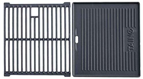 TAINO BASIC 4+1 Gusseisen Rost Grillplatte Grillrost Zubehör Set Gasgrill Grill Wendeplatte