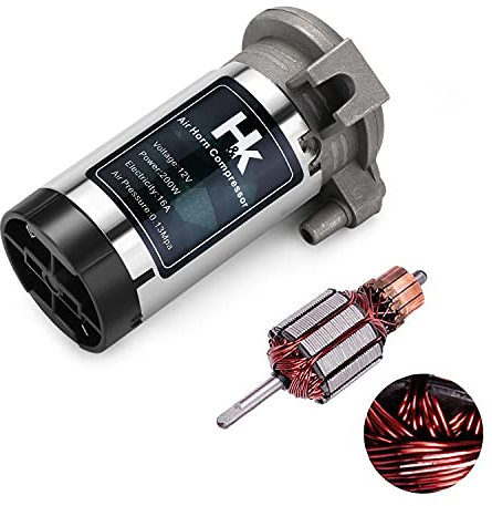 Replacement Air Compressor, 12V 150db Air Pump for Horn, Super Loud Car Horn Compressor Kit Chromed Zinc Single Trumpet for Any Vehicle Trucks Lorrys Cars Vans Trains Boats - Silver