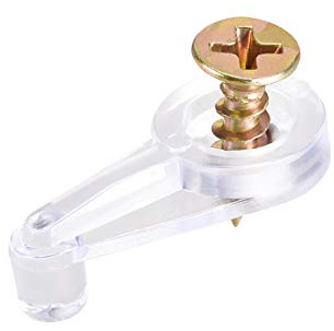 sourcing map Glashalter-Clips-Set, 2,5 cm, Schrank-Glastür-Clips, Halter mit Schrauben für 4 mm Schranktür, Fenster, Spiegel, 20 Set (transparent)