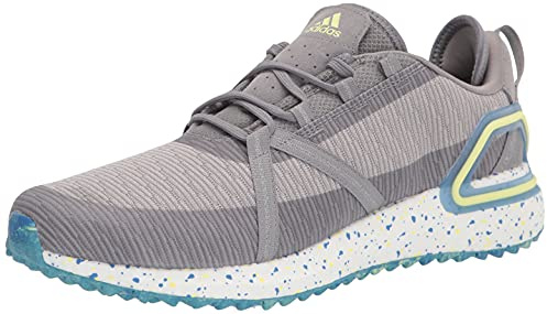 adidas Men's Unisex Solarthon Primegreen Spikeless Golf Shoes, Grey Three/Pulse Yellow/Grey Two, 10.5