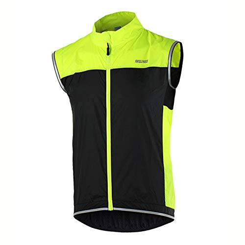 ZMMYD Veste de Cyclisme Gilet de Cyclisme sans Manches Coupe-Vent étanche VTT vélo vélo Respirant vêtements réfléchissants,Vert,XXL