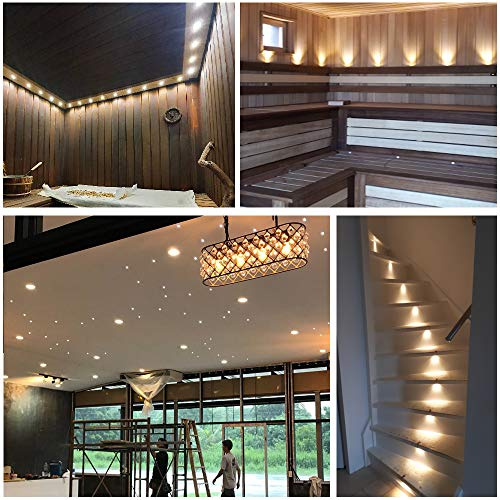 10 Pack Waterproof 12V Warm White 3000K Mini LED Spot Light IP65 Under Cabinet Cutout 15mm Recessed Downlights Indoor tair Step Furniture Showcase Lighting for Sauna
