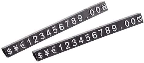 sourcing map 16 Satz Mini Würfel Preisschild Display Weiß Schwarz 3.8x6.9mm | Nummer Buchstabe Preisschild Ständer Kit, Verstellbar Abnehmbar, Für Ladentheke