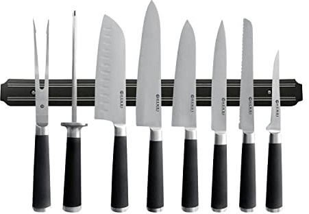 BLADO Magnetic Knife Holder for Wall 55cm (22) – Magnetic Knife Rack with Ultra Strong Magnet – Space Saving Utensil Holder for All Kitchen Accessories, Tools and Keys (Metal)