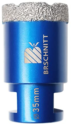 Punta per Trapano Diamantata 35mm- BRSCHNITT Vacuum Brasato Foretto Diamantato con Filettatura M14 per Porcellana Piastrella Granito Marmo Taglio a Secco.
