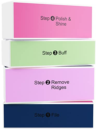 WELLGRO Nagelfeilen Block - mit je 4 verschiedenen Oberflächen, 1. Feilen, 2. Kanten entfernen, 3. Mattieren, 4. Polieren - Mengen wählbar, Stückzahl:4 Stück