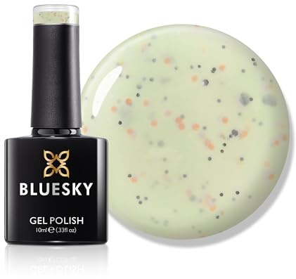 Bluesky Gel Polish, Granite Gel, Unique Freckles - BGR04, Green. Long Lasting, Chip Resistant, 10 ml (Requires Drying Under UV LED Lamp)