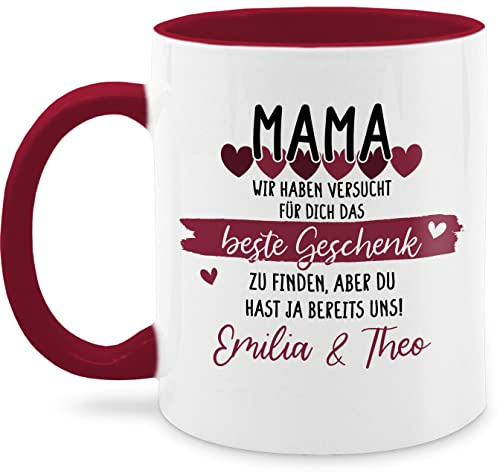 Tasse Tassen 325ml - Mama wir haben versucht für Dich das schönste Geschenk zu finden - 325 ml - Bordeauxrot - personalisierte mutter muttertagstasse mutti perfekte kaffeetasse mutter-tasse mom