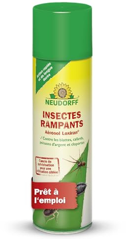 Neudorff Loxiran Insectes Rampants - Spray anti cafards, blattes, araignées, poissons d’argent et cloportes, action rapide et longue durée, 500 ml