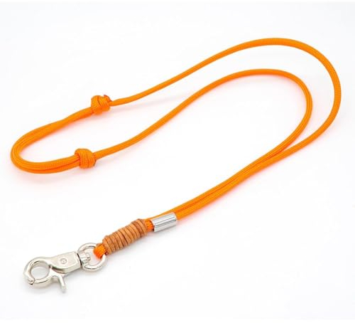 PFEIFENBAND | Orange | verstellbar | Umhängeband mit kleinem Karabiner für Hundepfeife oder Schlüssel | Schlüsselband | Keychain | handgefertigt
