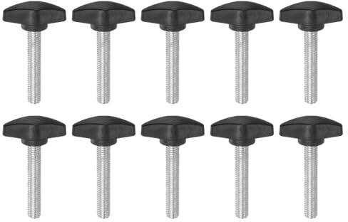 QUARKZMAN 10 Stück Rändelschrauben M8 x 40mm Flügelschraube mit T-förmige Handgriff, Verzinkte Kohlenstoffstahl Gewindebolzen Daumenschrauben 36mm Spannschraubenknopf für Schnellentfernung