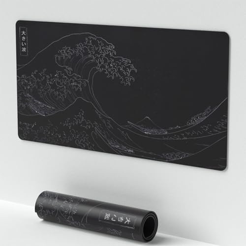 Venit Keys Lagre Tapis de souris de jeu Noir 30 x 60 cm - Tapis de souris étendu - Imperméable et antidérapant - Pour bureau et maison