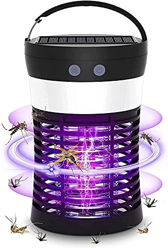 Lámpara para Matar Mosquitos, Luz Eléctrica para Matar Moscas con Energía Solar/USB, Insecto Recargable A Prueba De Agua con Lámpara para Acampar, Matamoscas, Matamoscas, Matamoscas para Interiores