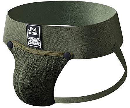 Slip Homme Sexy Jockstrap Poche Amovible Respirant Confort Taille Basse sous-vêtement Masculin Sport Fitness (FR/ES, Alpha/Lettres, M, Taille Normale, Taille Normale, JunLu)