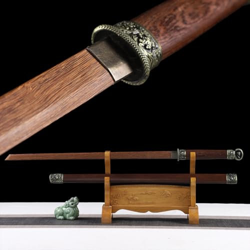 102cm gerade Schwerter aus Holz,Klinge aus natürlichem Wengeholz und Scheide aus Palisander,handgefertigtes Bokken,hölzernes Samuraischwert für Geschenke,Dekoration,Training,Kampfsport,Ausstellung