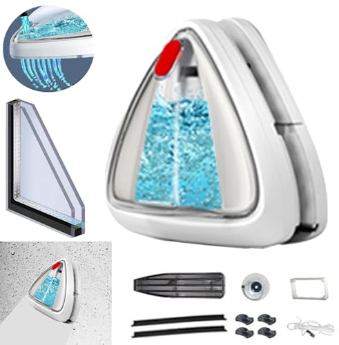 Hooha Fensterputzer Magnetisch Double Side Magnetic Fensterreiniger Einfachverglasung Doppelverglasungen Glasreinigungswerkzeuge mit Sicherheitsseil Speicherbarem Wasser3-8/8-15/15-26/25-35mm(25-35mm)