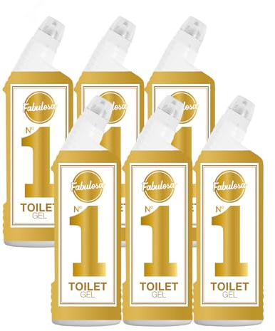 Fabulosa Toilet Cleaning Gel, Cleans and Shines, Limescale Removing and Odour Removing Toilet Cleaner, Fights Stains & Eliminates Mineral Deposits, 750ml, 6 Pack, No.1