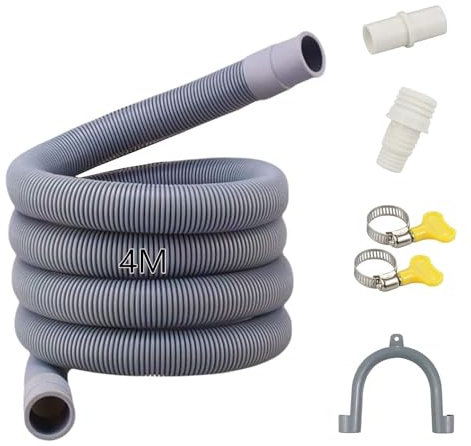 4 Meter Tuyau de Vidange Universel Kit Evacuation, pour Machine à laver,Lave-vaisselle,Seche linge(4M)