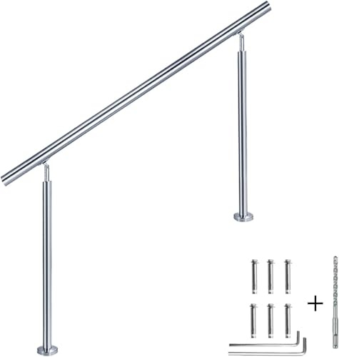 CAVATINY Edelstahl Handlauf Geländer für Treppen Brüstung Balkon ohne Querstreben - Innen und Außen Handlauf Geländer Treppengeländer Edelstahl Brüstung Balkon (180CM, ohne Querstreben)