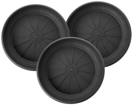 SUSTANIA Lot de 3 soucoupes de 34 cm de diamètre, pour pots de fleurs de 40 cm de diamètre, ajustement parfait et stable, couleur : anthracite, fabriqués en Allemagne