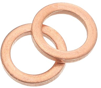 QUARKZMAN Arandela Plana, 36 Pcs Anillos Planos de Cobre M8, 12mm OD, 1mm de Espesor Kit de Surtido de Sellos de Anillo, Junta de Sellado Metálica para Tornillos, Pernos y Tuercas