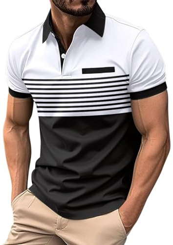 Generisch Chemise de pêcheur à manches longues pour homme, Blanc., L