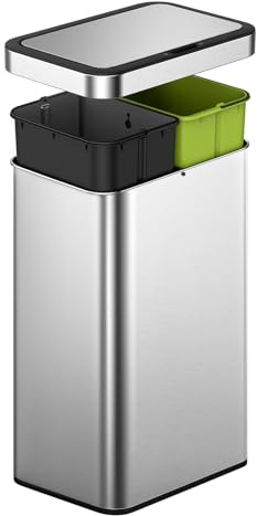 EKO Econova Poubelle de Cuisine 30 L + 30 L avec Capteur