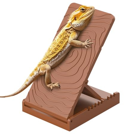 Reptilien Plattform, 1 Stück 30°-60° Einstellbare Sonnenplattform fur Bartagamen, Klappbare Kletterrampe Ruheplattform für Schildkröte, Eidechse, Bartdrache, Gecko, Schlange