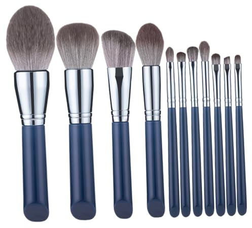 Homoyoyo 11stücke Kosmetikpinsel Profi für Make-up mit Holzgriff und Bionischer Wolle Geeignet für Foundation Lidschatten und Konturieren