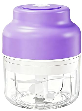 Hachoir à ail électrique 250 ml/8 oz Coupe-ail avec 4 lames USB Hachoir portable sans fil électrique pour gingembre, viande, piment, assaisonnements mini