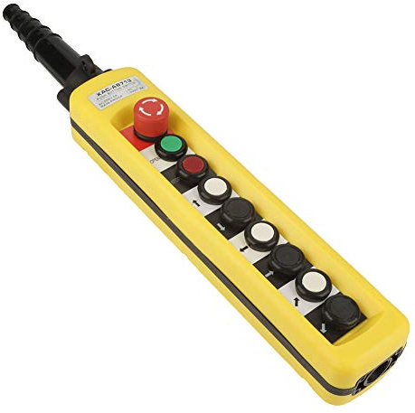 Sonew Crane Hoist Pendant Controller, Push Button Switch with Emergency Stop, for Hoist and Crane