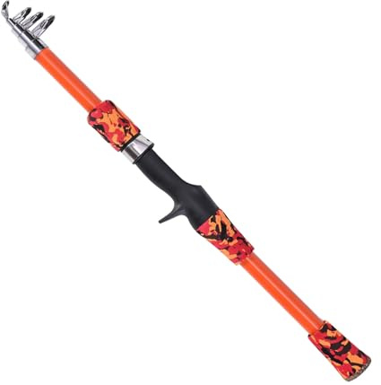 Yinhing Canna da Pesca per Bambini Canna da Pesca Telescopica da 165 Cm per 5 12 Anni per Viaggi in Acqua Salata (ORANGE)