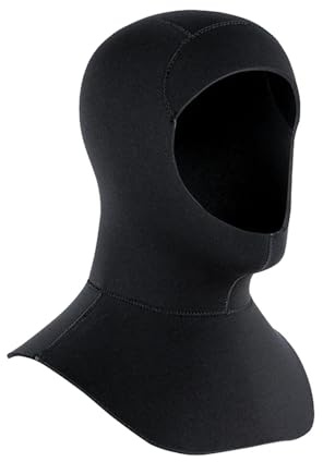 GIJMZY 3 mm neopren dykning huva med axlar, snorkelutrustning, vinterbadmössa, varm kostym (SM)