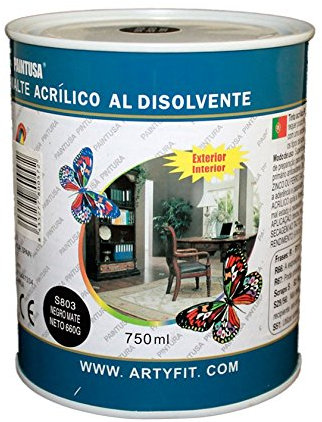 Paintusa - Esmalte acrílico al disolvente S803 negro mate 750 ml