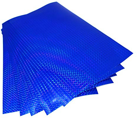Din A4 Bogen Bastelfolie Selbstklebend Künstlerfolie Plotterfolie Plottfolie Hologramm Glitzer Folie Basteln DIY (Mosaik Blau, 5er Set Din A4 Bögen)