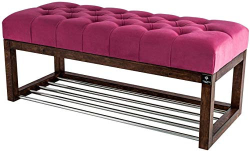 EMRA WOOD LPP 4 Höhe 45cm Pink Rosa Sitzbank Bank Hocker Flur Eingang Garderobe Holz Lackiert Antik Schick Elegant Neu OVP Shabby Vintage Handarbeit Nach Mass (118, 40)