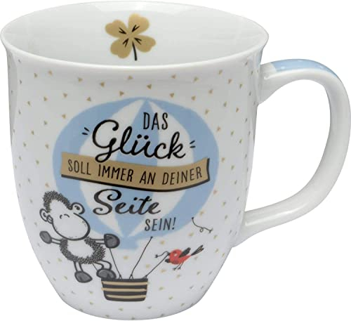 Sheepworld Tasse mit Motiv Ballon | Porzellan, 40 cl | Geschenk Freunde, Glücksbringer | 46794