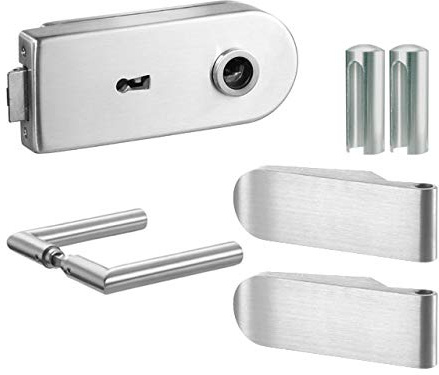 Glastürbeschlag Set Studio abgerundet 2-tlg. DP 415 BB Edelstahl matt