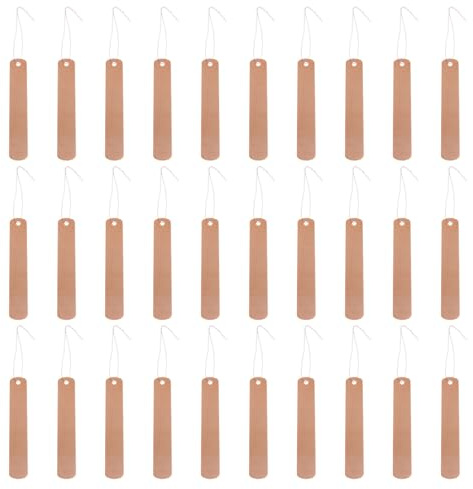 Yardwe 30Pcs Copper Plant Labels with Hanging Tags and Copper Wires 4.72In Gardening Accessories for Garden Flower Labels Plant Identification in Pots and Balcony