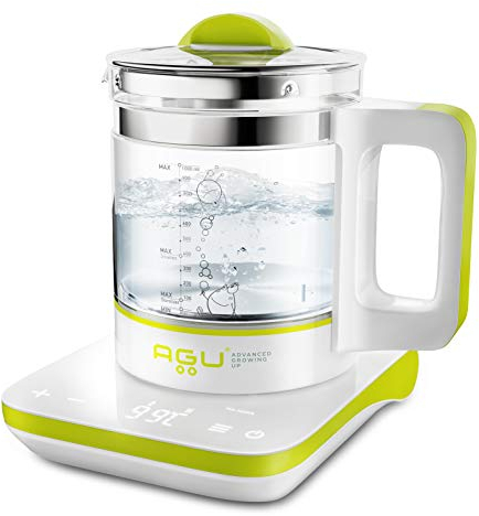 AGU ADVANCED GROWING UP 6in1 Multifunctional Bubbly Digital Kettle - Baby Bottle Warmer, Steamer, Food Steriliser, Yogurt Maker - White, 1.7L