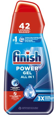 Finish Powergel - Gel nettoyant pour lave-vaisselle liquide multi-action Fresh - Lot de 42 lavages - 1100 g