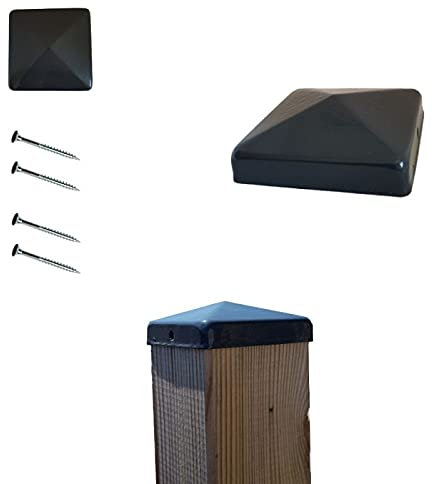 Chapeaux ornement de poteau 71x71 mm RAL 7016 gris anthracite galvanisés à chaud par 2