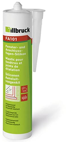 Illbruck FA101 Fenster und Anschluss Silikon Neutralsilikon Bausilikon Innen und Aussen witterungsbeständig UV-Stabil 310ml Kartusche (reinweiss)