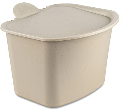 Koziol Bibo Bio Mülleimer aus Kunststoff in der Farbe Nature Desert Sand 3L, Maße: 22,5cm x 20,8cm x 16cm, 7605700