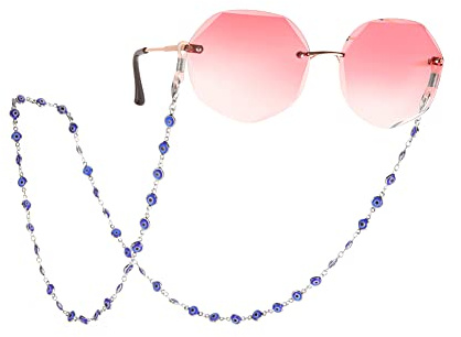 LIKGREAT Böses Auge Brillen Kette Sonnenbrillen Kette Lesebrillenhalter Halsband Sonnenbrillenband Lanyard Brillenband für Frauen Mädchen (274-s)