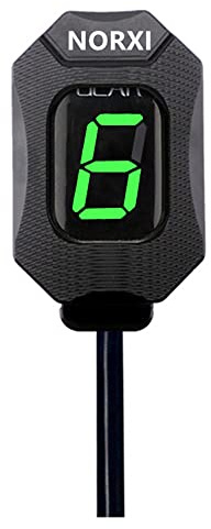 Motorcycle Gear Indicator for Kawasaki ER6N V650 Ninja 300 Z1000SX Moto 1-6 Gear Display ECU Plug LED Digital Display Waterproof(Green with Holder)